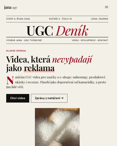 Ukázka stylu Noviny
